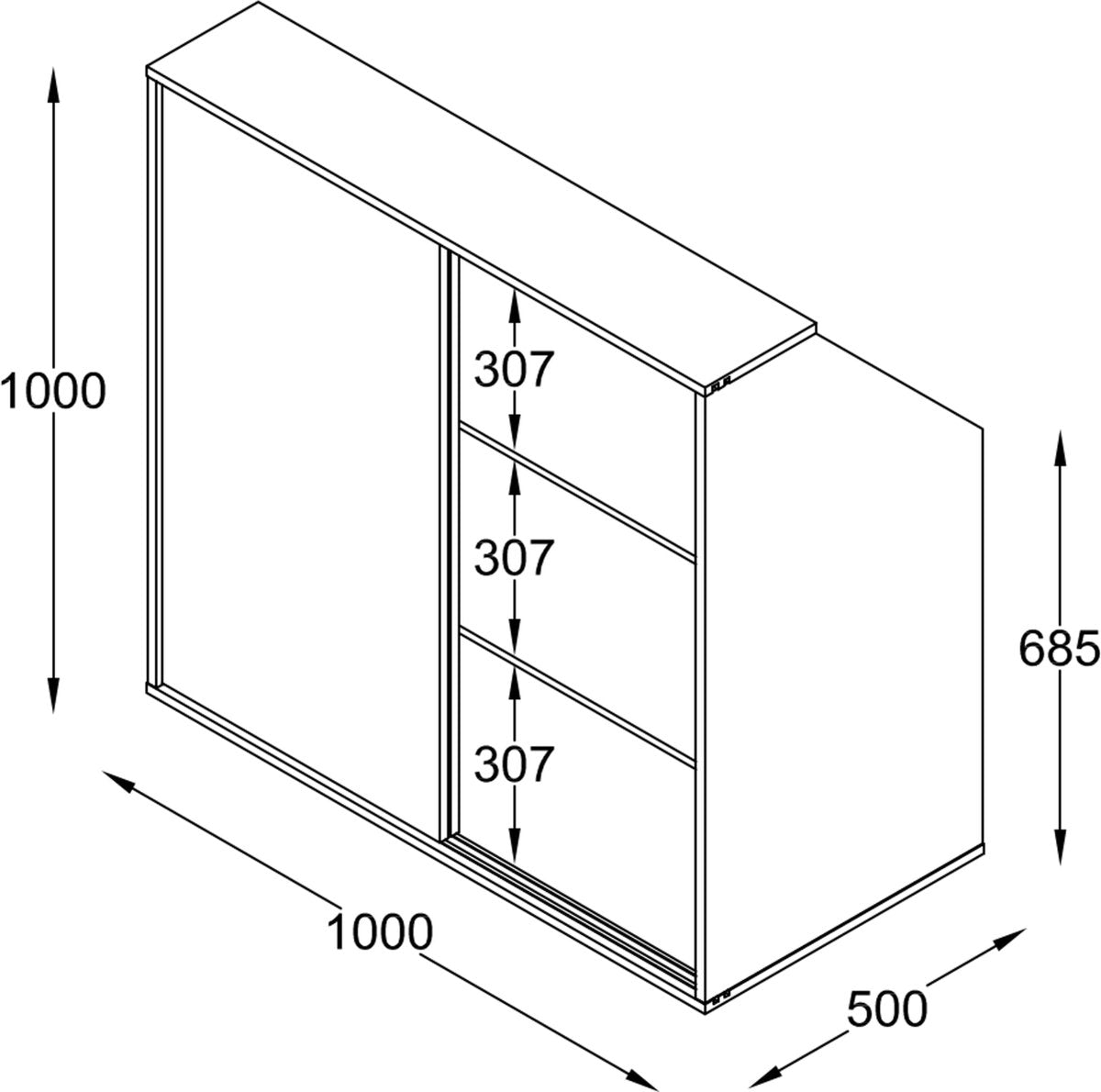 TheBestOf Furniture Aufbewahrungsschrank für schräge Wand – Weiß