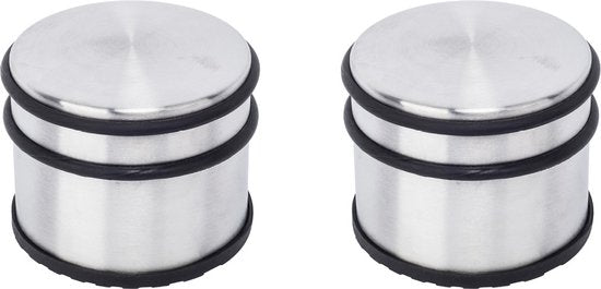 BRASQ 2er-Set Türstopper – Türstopper aus Edelstahl mit Anti-Rutsch-Beschichtung – 1,1 kg Für den Innen- und Außenbereich – Türpuffer ⌀9 x 7,5 cm