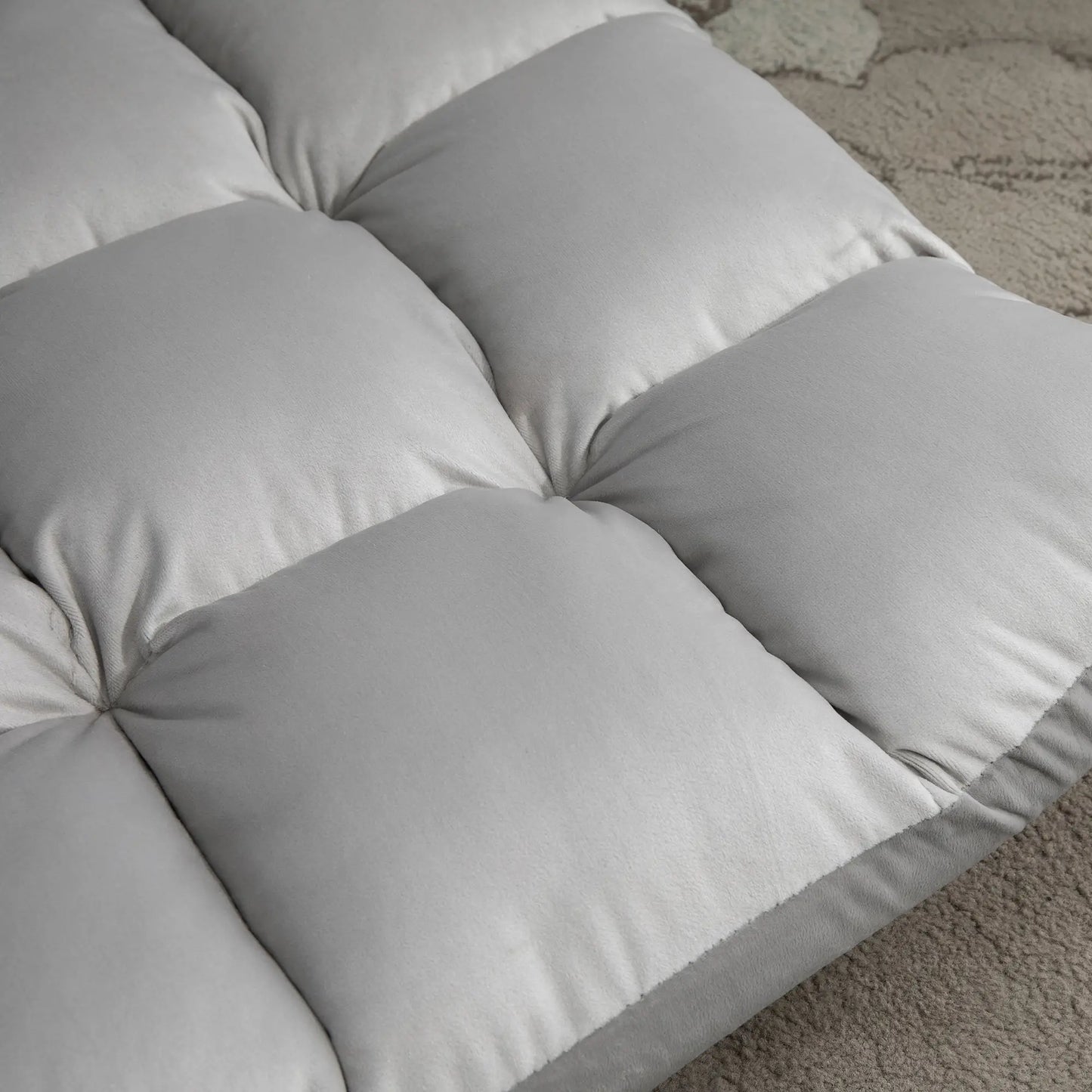 HOMCOM Klappbarer 3-in-1-Bodenstuhl mit verstellbarer Rückenlehne - Grau - 55B x 71T x 53,5H cm