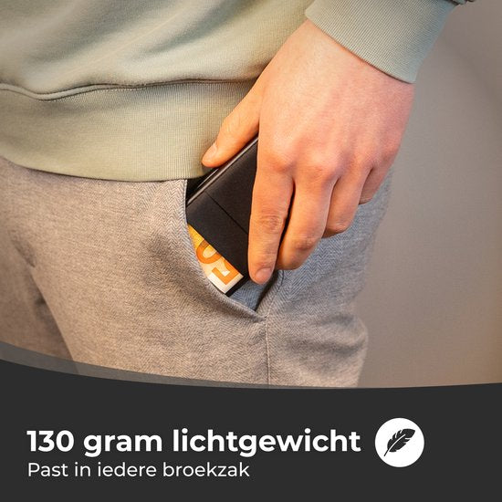 Nuvance Kartenhalter ausziehbar - 18 Karten - Rfid-Schutz - Kartenhalter für Männer & Frauen - Kreditkartenhalter - Schwarz
