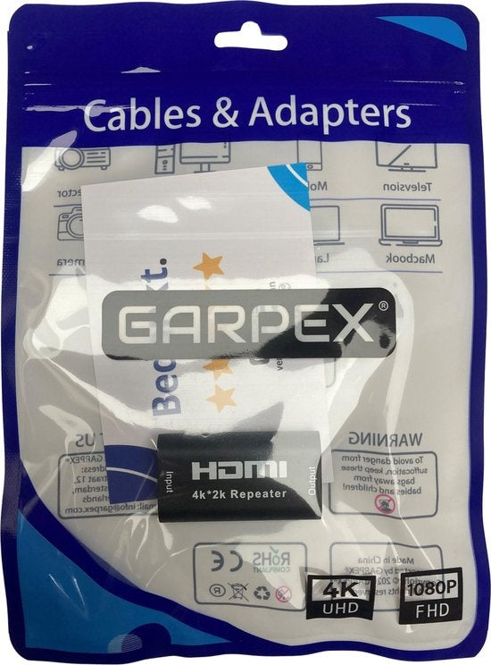 Garpex HDMI Repeater - HDMI Signalverstärker Extender - 4K x 2K - 40 Meter