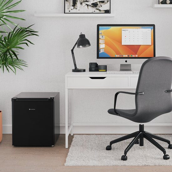 KitchenBrothers Mini-Kühlschrank - 40L - Kleiner Kühlschrank - Freistehend - Frigo - Kompakt - Schwarz