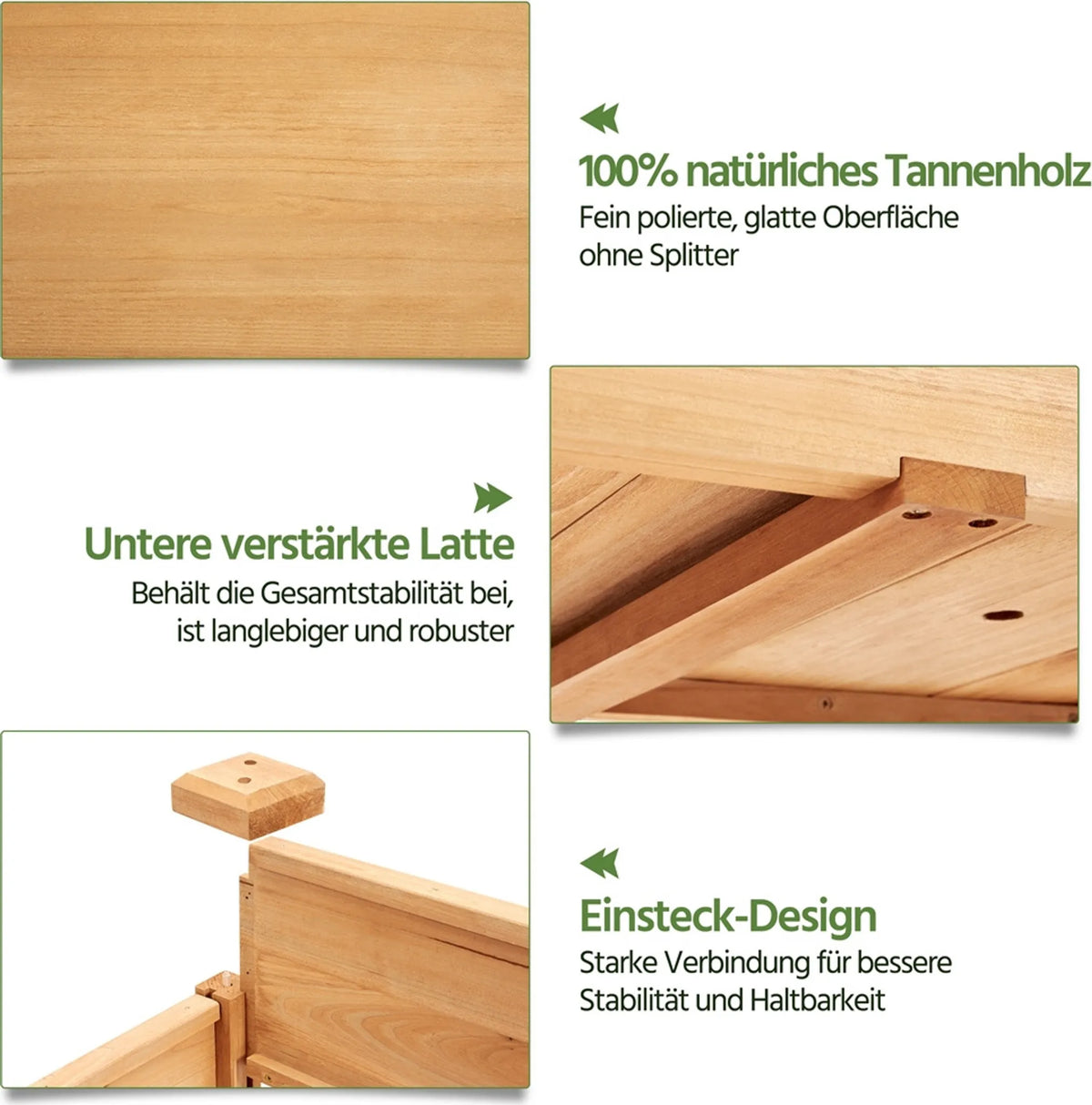 Yaheetech Holz-Anzuchtkasten auf Rädern mit Ablagebrett – 87 x 47 x 83,5 cm – Hellbraun