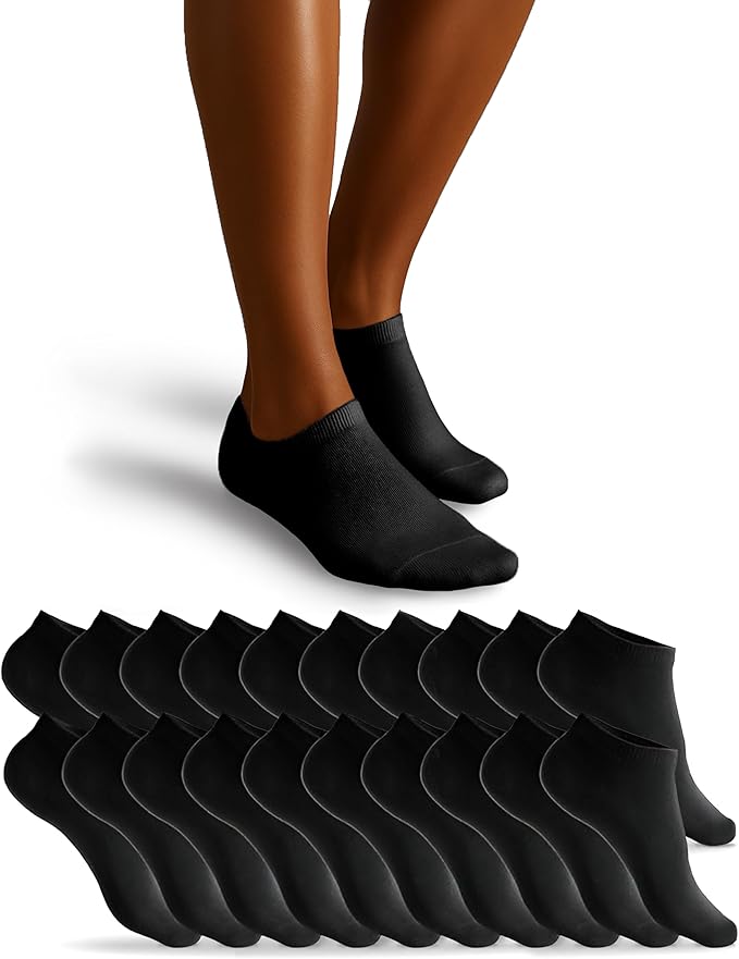 HELDENWERK Sneaker Socken - Trainersocken für Damen & Herren - Atmungsaktive Baumwolle & Anti-Reibung - Unisex Sportsocken - 10 Paar Schwarz - Größe 39-42