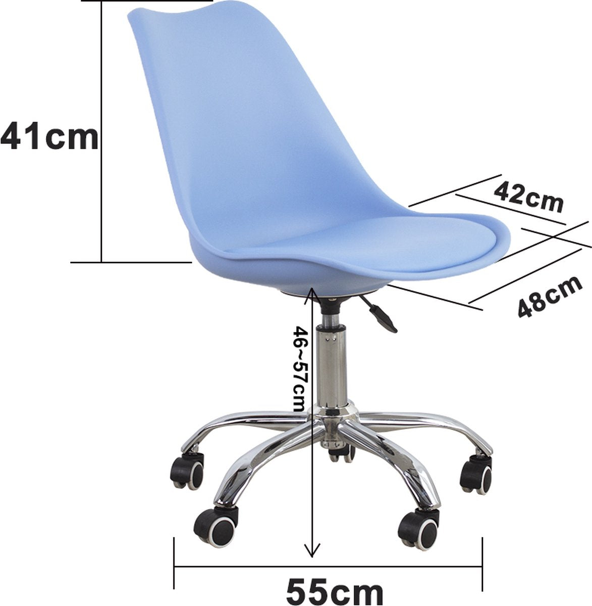 VDD Gaming - Blauer höhenverstellbarer Bürostuhl - 42x48x97cm