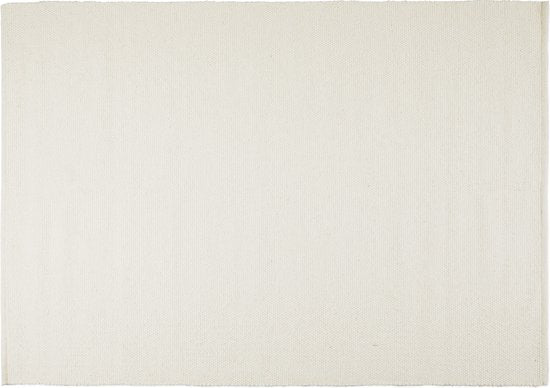 Lifa Living - Wollteppich - Weiß - 160 x 230 cm - 70% Wolle und 30% Baumwolle - Florhöhe 6 mm - Gewebt