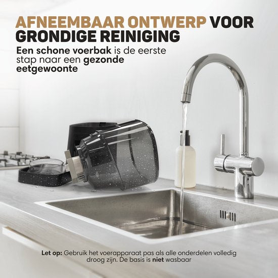 Vulpes Goods® Pets - Automatischer Futterautomat - Katze und Hund - Futterautomat mit App - Futterspender - 6L - Schwarz - PRO Version