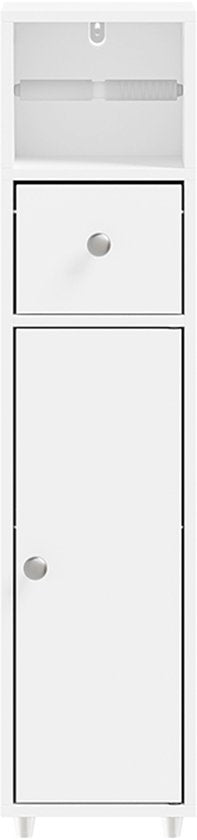 SoBuy Toilettenschrank BZR219-W – Waschbeckenschrank mit Toilettenpapierhalter – Weiß – 85 x 20 x 20 cm