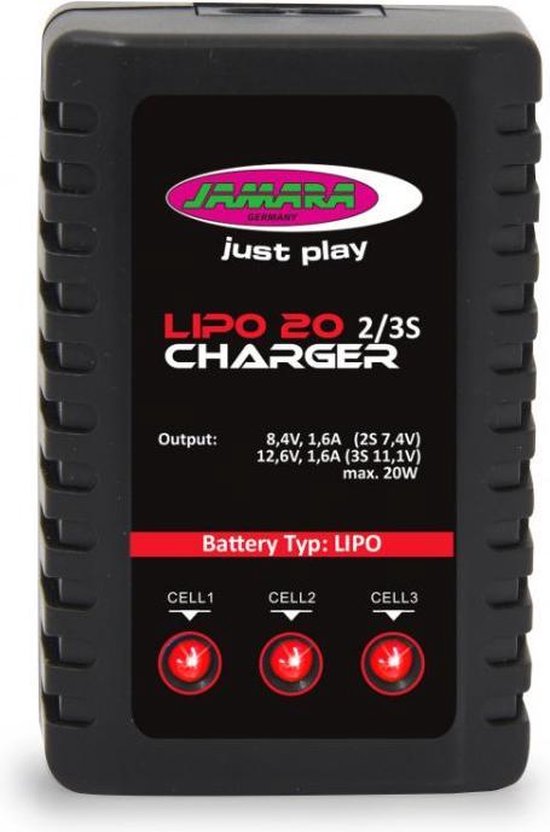 Jamara Lipo-Ladegerät 2s/3s 50/60 Hz 25 W Schwarz