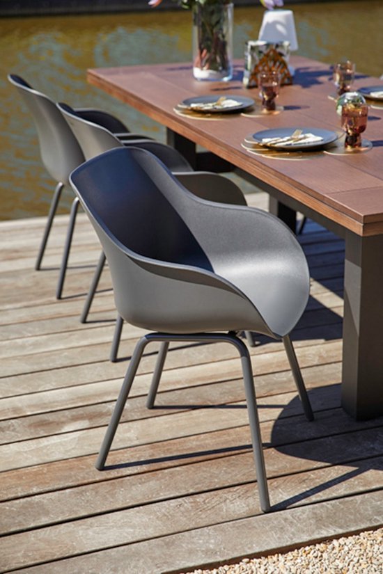 Hartman Sophie elegance Gartenstuhl - Dunkelgrau - 2er-Set - dunkelgraues Rondo-Fußkreuz