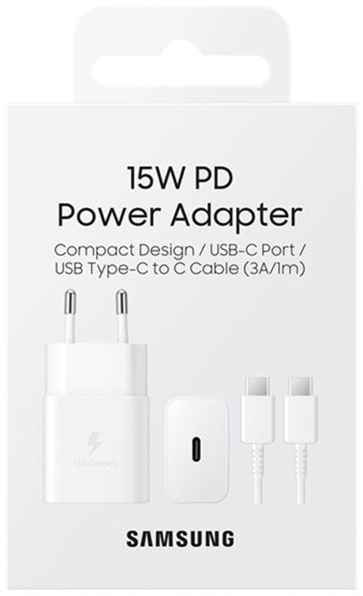 Samsung USB-C-Adapter mit Kabel – 15 W – 1 m – Weiß