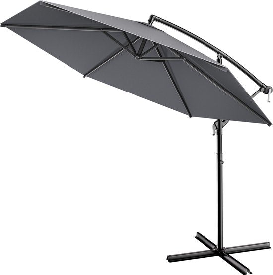 Kingsleeve Schwebeschirm – Ø 300 cm, UV-Schutz 80+ – Anthrazit