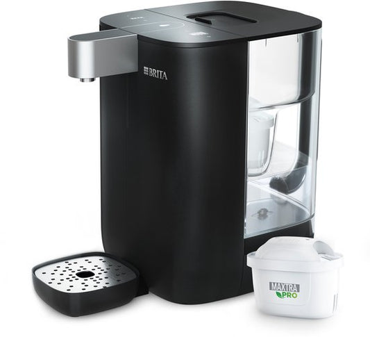 BRITA Cube Wasserspender und Teemaschine für zu Hause – Schwarz – Für perfekten Tee dank verschiedener Temperatur- und Mengen-Einstellungen – UV-C-Technologie – inkl. Maxtra Pro Kalk-Expert-Filter