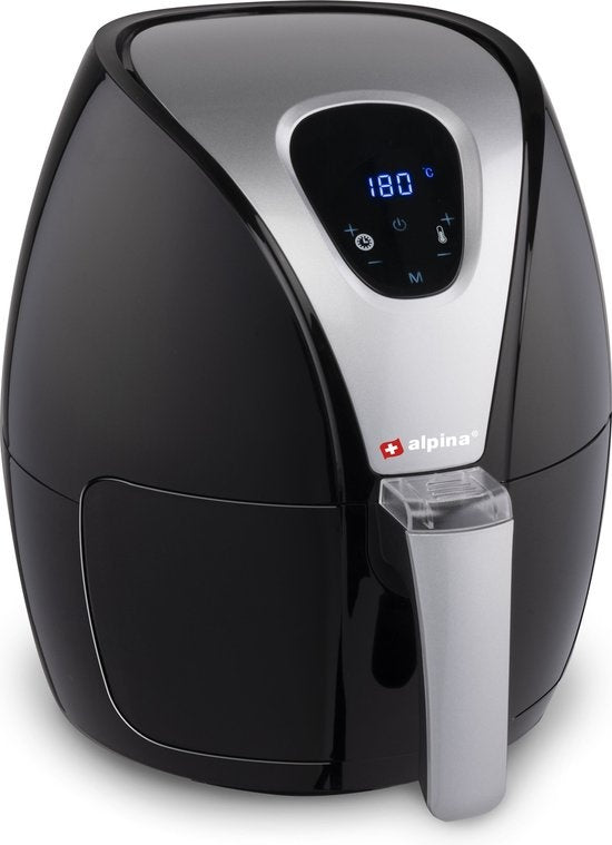 Alpina Heißluftfritteuse L - 2,4 Liter - 80-200Â°C - Timer - 1500 Watt - Schwarz