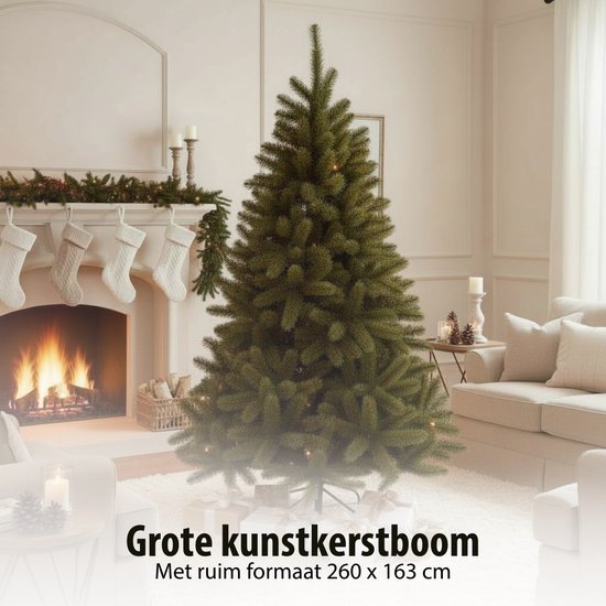 Triumph Tree Bristlecone Kunstweihnachtsbaum – Kunstbaum mit natürlicher Optik – Weihnachtsdekoration für den Innenbereich – PVC-Hardneedle-Ausführung – H 260 x Ø 163 cm – Grün