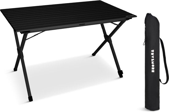 TRVLMORE Campingtisch - 120x70x70cm - Leichtgewicht mit Aluminiumrahmen - Klapptisch verstellbar - Campingtisch - Klapptisch - Schwarz