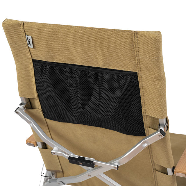 AMA Relax Klappbarer Campingstuhl – Rückenlehne in 4 Positionen verstellbar – Aluminium und Bambus – 53 x 62 x 100 cm – Bis zu 130 kg