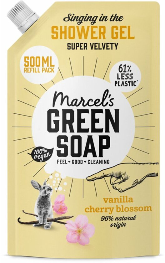 Marcel's Green Soap Duschgel-Nachfüllpackung – Vanille & Kirschblüte – 500 ml