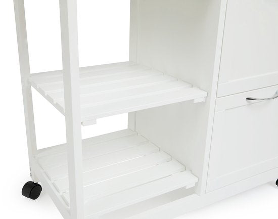 Lifa Living Küchenwagen Sophie - Räder - Servierwagen - Weiß - 67x37x84(LxBxH)