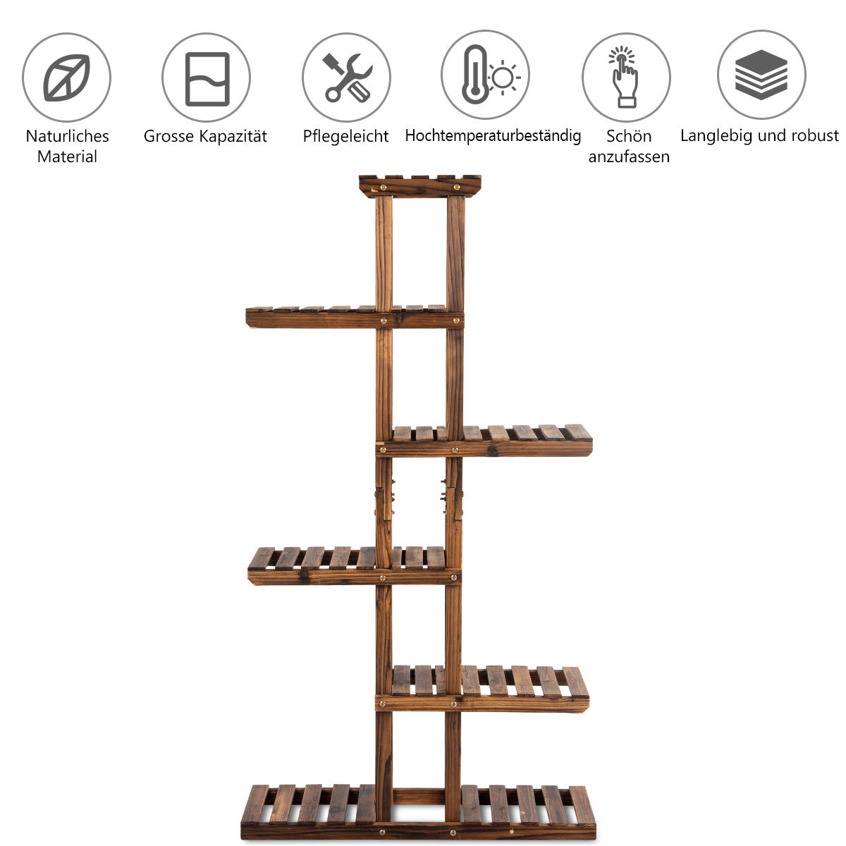 Küste Pflanze Treppe Holz Natur 75x25x140cm