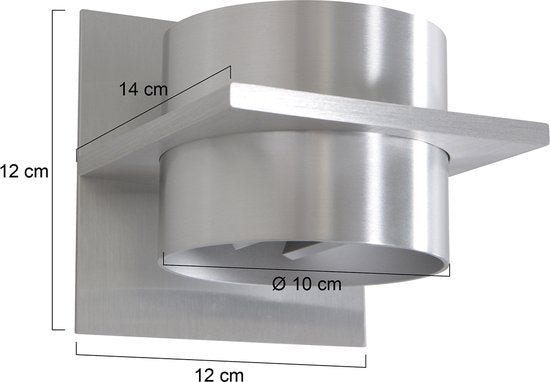 Wandleuchte Muro 3366ST aus Stahl, G9, verstellbare Lamellen, Kunststoff und Metall, modernes Design, 12 × 12 × 14 cm, Steinhauer
