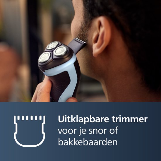 Philips Shaver 3000X X3003/00 – Nass- und Trockenrasur – Rasierer für Männer – Mit Trimmer – Blau