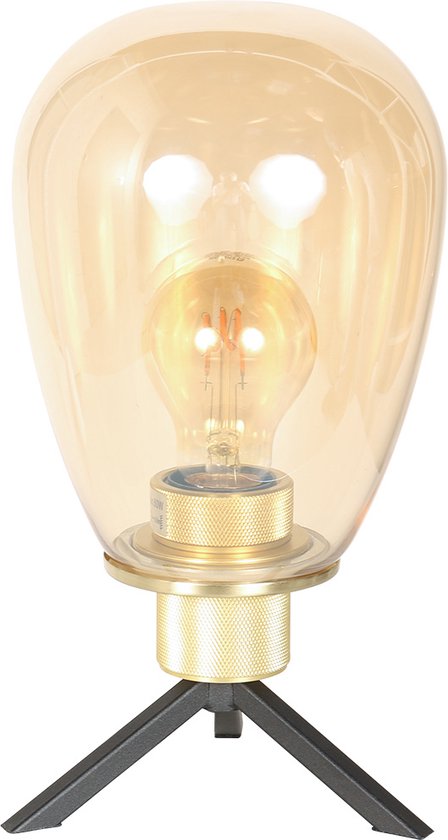Steinhauer Tischleuchte Reflexion - bernsteinfarben - Metall - 15 cm - E27 Fassung - 2682ME