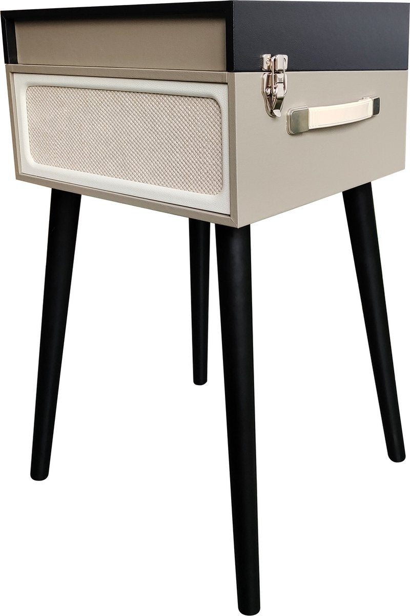 Denver Plattenspieler - Bluetooth - Integrierte Lautsprecher - FM Radio - Autostop - Retro - Grau