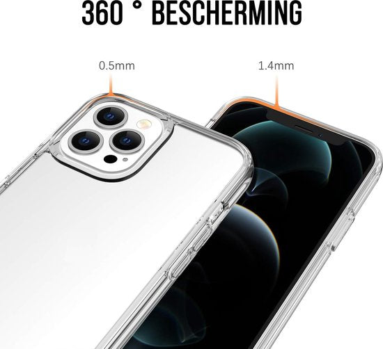 Podec Handyhülle, transparent, passend für das iPhone 12 Pro Max – transparente Hülle und Displayschutzfolie aus Glas
