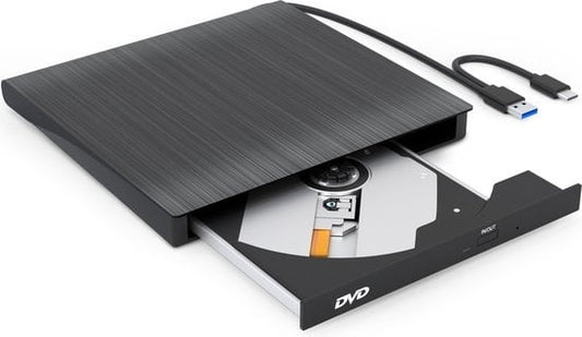 Strex - Externer CD/DVD-Player und -Brenner - Plug & Play - USB 3.0 - Geeignet für Windows, Mac und Linux - Schwarz