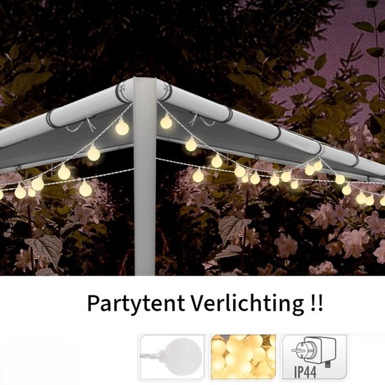 Ceruzo Party Lights 16 Meter - 80 Lichter - Partyzelt - Warm White-LED- Außenbeleuchtung