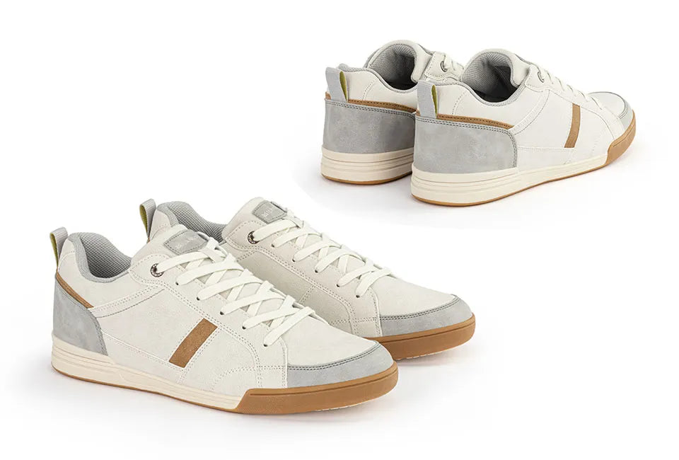 Milanoro Herren Sneakers Off White - PU Leder, TPR Sohle, Größe 43, Bequeme & stylische Schuhe