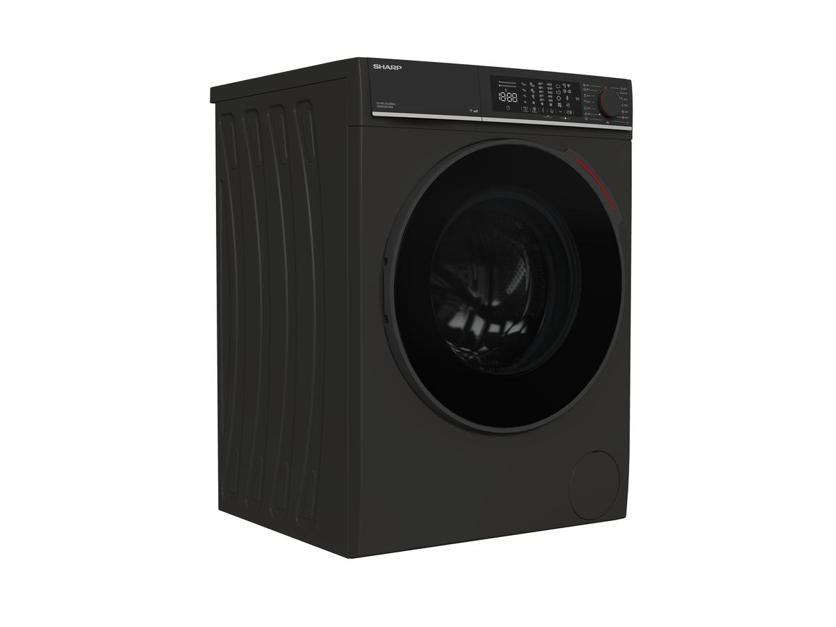 Sharp Waschmaschine ESNFL014CBNA2CB – 10 kg – Energieeffizienzklasse A – Mattschwarz