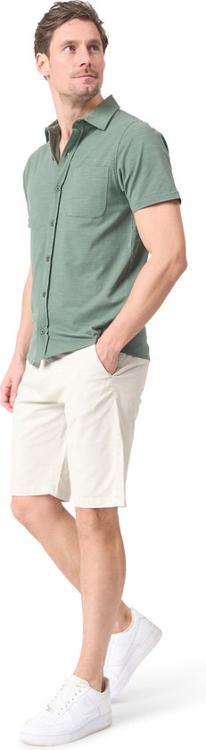 Mario Russo Kurzarmhemd - Hemd Herren - Polohemd Herren - t shirt men - M - Duck Green