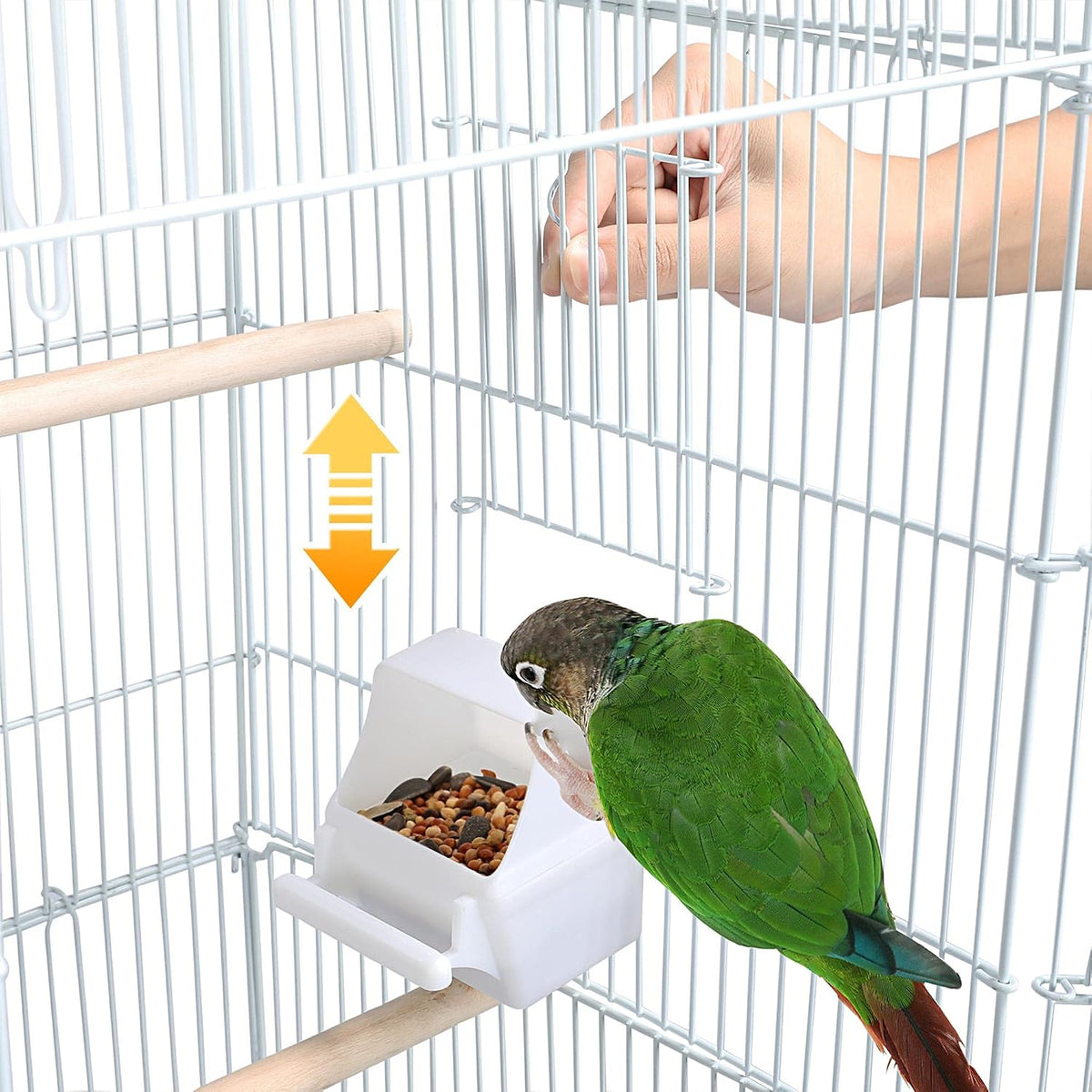 Yaheetech XXL Vogelkäfig mit Ständer – 46 x 35,5 x 158 cm – Weiß