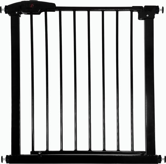 Goliving Treppengitter - Klemmmontage ohne Bohren, inkl. Verlängerung - erweiterbar - 78-93 x 6 x 85 cm - Schwarz