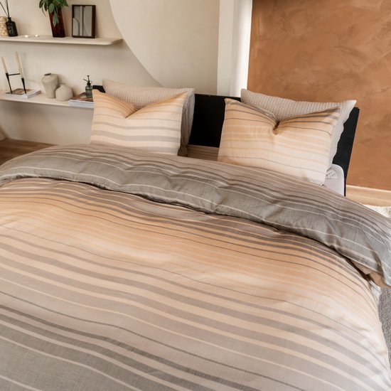 Kayori Hibara Bettbezug aus Tencel – 140 x 200–220 + 1 Kissenbezug – Einzelbett – Weich & kühlend – Sand