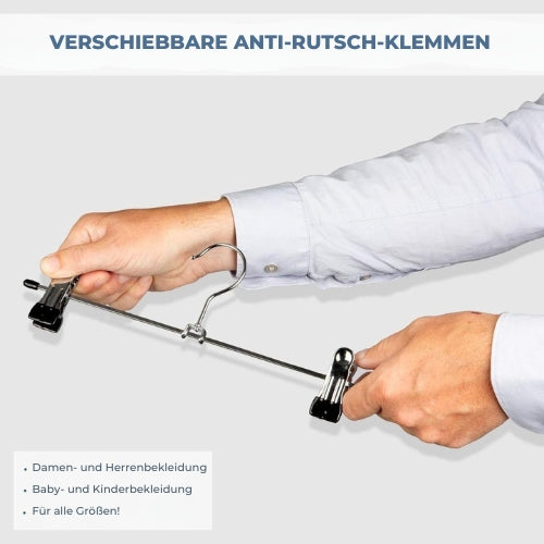 LifeGoods - Hosenbügel - 20 Stück - Rutschfest - Metall