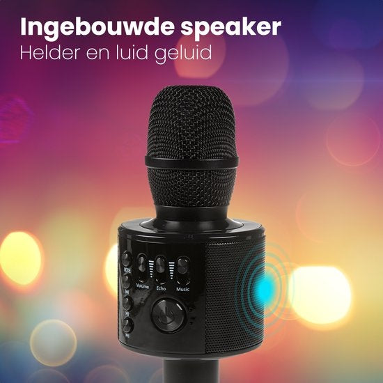 Auronic Karaoke-Mikrofon - Für Kinder und Erwachsene - Bluetooth - Drahtlos - mit Lautsprecher - Schwarz