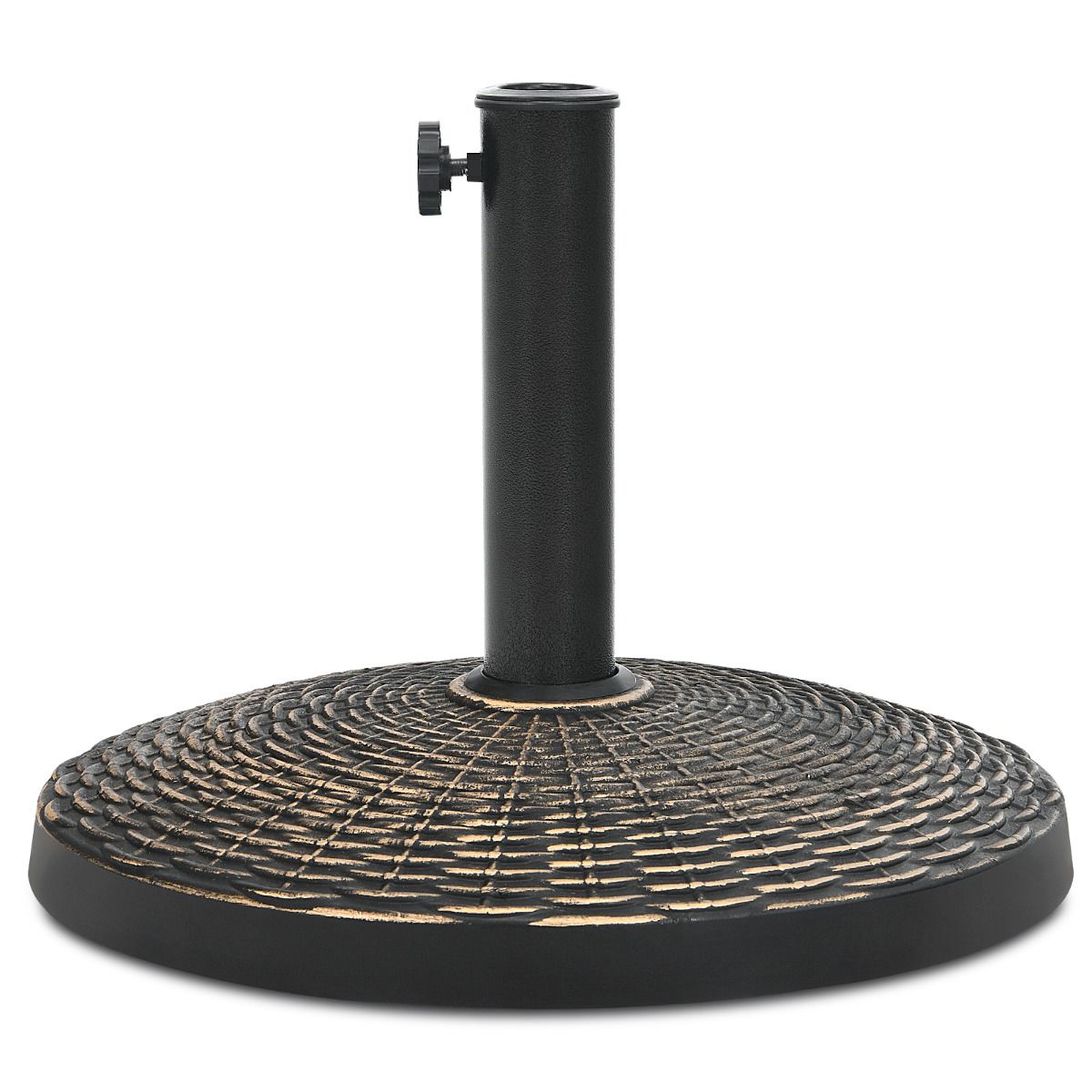 Coast Sonnenschirmständer, rund, 12 kg – Verstellknopf – 38/48 mm – 45 x 34 cm – Bronze