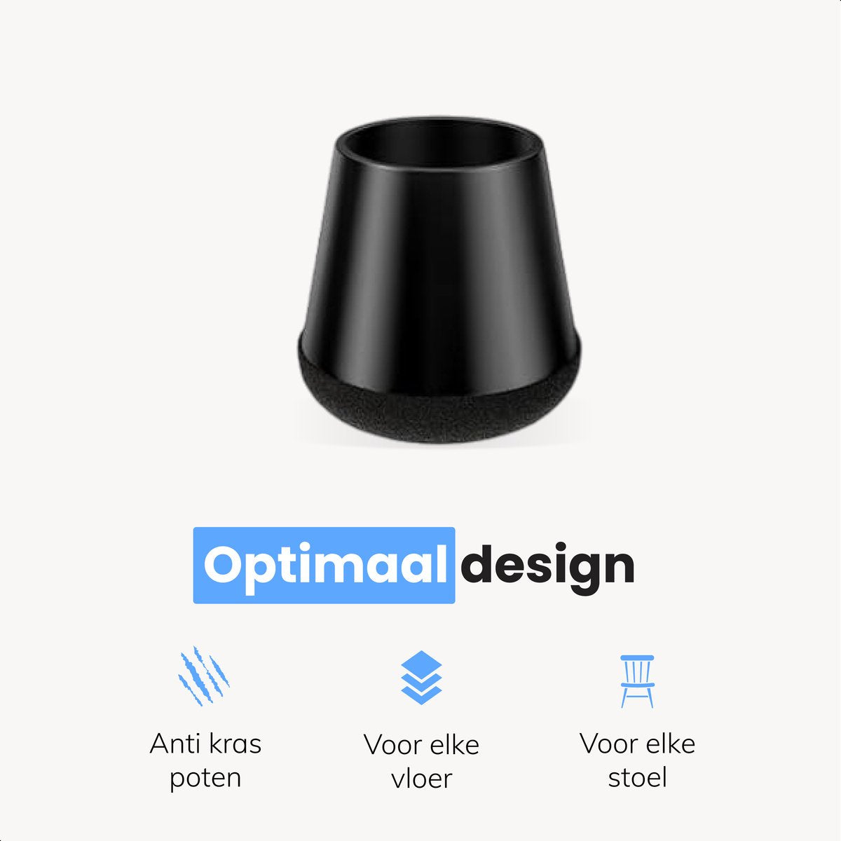 Luft Stuhlbeinschoner mit Filz - 32 Stück - Rund - 12-16 mm - Schwarz - Anti-Kratz-Bodenschutz - Stuhlbeinkappen mit Schalldämpfung