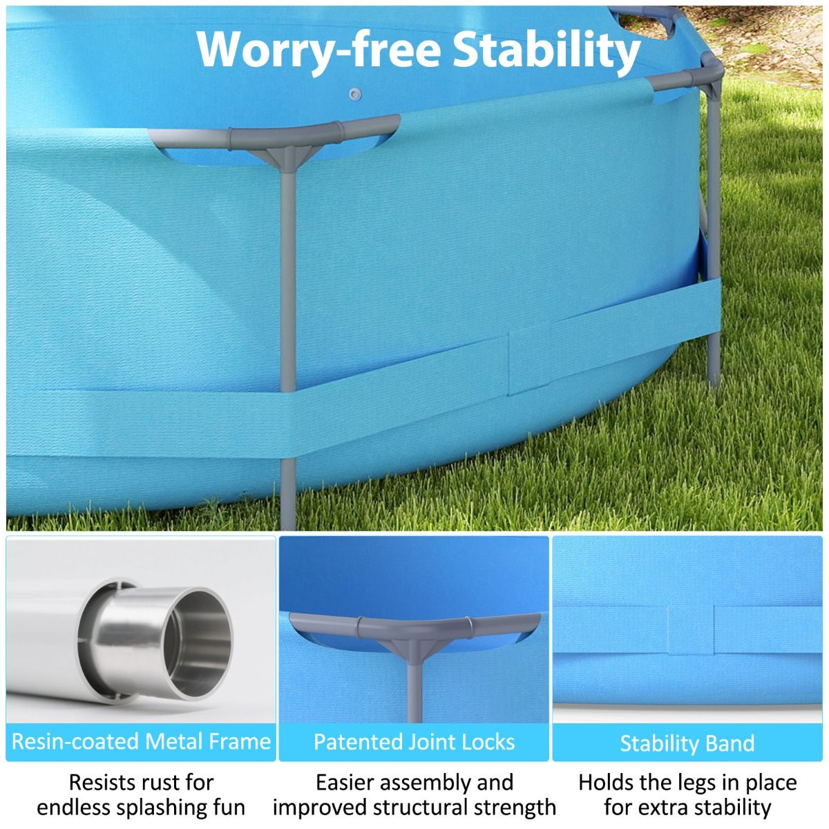Coast Aufstellpool – Rundrahmen – mit Filterpumpe – 3 m x 76 cm – blau