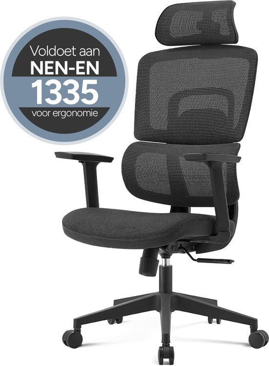 ArtGlobal® Ergonomischer Bürostuhl – verstellbar – Lendenwirbelstütze – um 125° neigbar