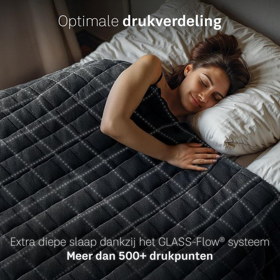 CozySense® Gewichtsdecke 7 kg - Gewichtsdecke - Gewichtsdecke - GLASS-Flow® Druckverteilung - 135x200 - Flanell Samt & Sherpa - Hypoallergen - Schwarz