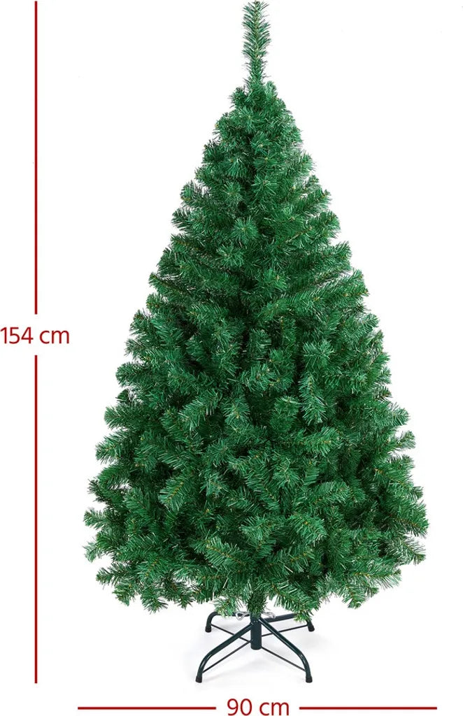 Yaheetech Künstlicher Weihnachtsbaum - 154 cm Grün - 398 Zweige - Realistisch - Klappbarer Ständer - Kompakt - Grün