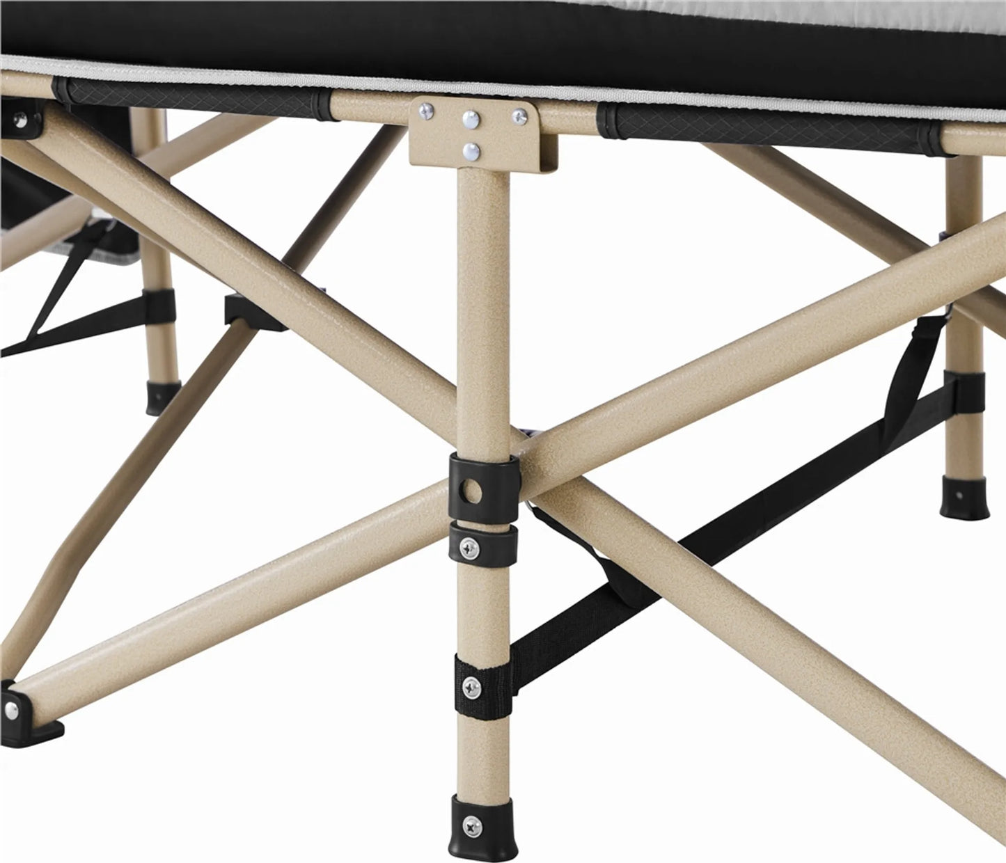 Yaheetech Camping Bett faltbar - Ausgestattet mit bequemer Matratze und praktischer Tragetasche und Seitenfächer - Für Camping und Gästezimmer - Schwarzes Metall und 600D Oxford Gewebe - 191 x 67 x 56 cm