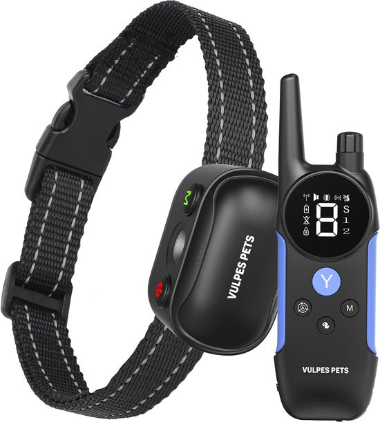 Vulpes Goods® - Pets - Anti-Bell-Halsband Max mit Fernbedienung - 3-in-1 Erziehungshalsband ohne Schock - manuell & automatisch - wiederaufladbar - Vibration, Audio & Ultraschall