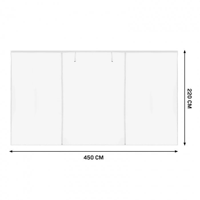 VonRoc Seitenwand-Set 3 x 4,5 m für Premium-Partyzelt PT805AA – Weiß