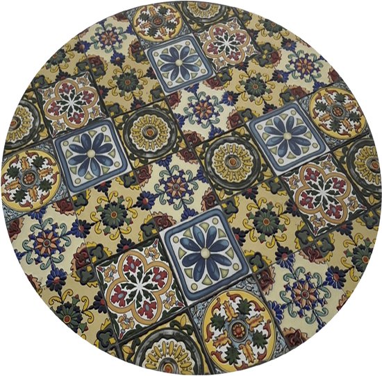 AXI Amélie Bistrotisch – Yellow Breeze – Gartentisch aus Metall – Rund – 60 x 60 x 75 cm – Mosaik-Optik – Mit Keramikfliesen eingelegt – Für Garten, Terrasse und Balkon