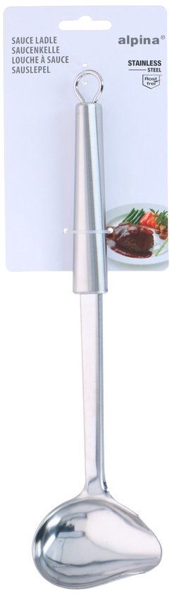 Alpina Küchenutensilien: Soßenlöffel – Silber – Edelstahl – 28 x 7 cm